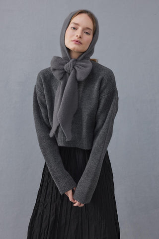 Bağlama Detaylı Soft Balaclava Bere Antrasit - Fahhar Design