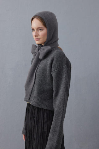 Bağlama Detaylı Soft Balaclava Bere Antrasit - Fahhar Design