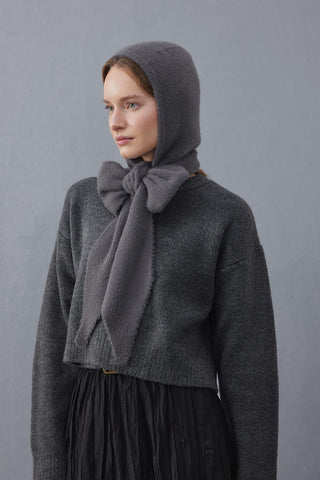 Bağlama Detaylı Soft Balaclava Bere Antrasit - Fahhar Design