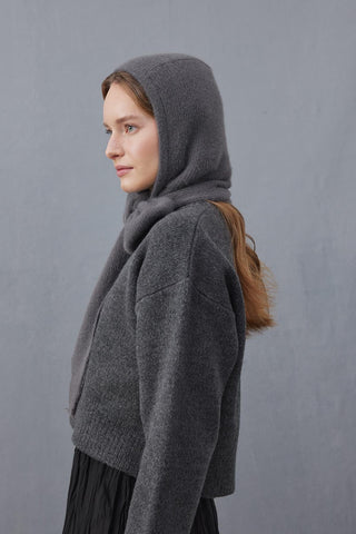 Bağlama Detaylı Soft Balaclava Bere Antrasit - Fahhar Design