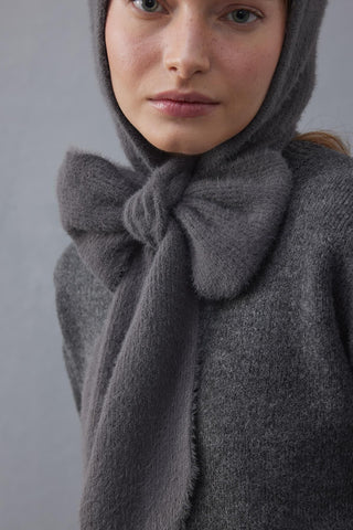 Bağlama Detaylı Soft Balaclava Bere Antrasit - Fahhar Design