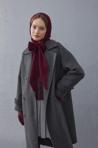 Bağlama Detaylı Soft Balaclava Bere Bordo - Fahhar Design