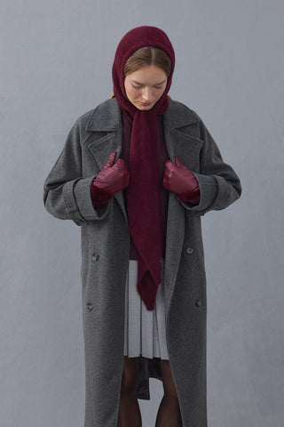 Bağlama Detaylı Soft Balaclava Bere Bordo - Fahhar Design