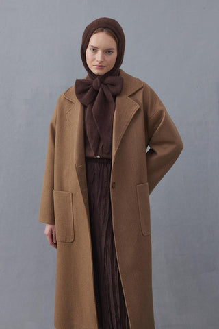 Bağlama Detaylı Soft Balaclava Bere Kahverengi - Fahhar Design