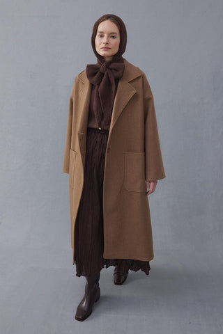 Bağlama Detaylı Soft Balaclava Bere Kahverengi - Fahhar Design