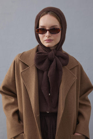 Bağlama Detaylı Soft Balaclava Bere Kahverengi - Fahhar Design