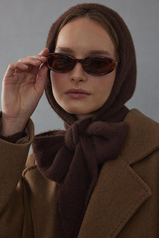 Bağlama Detaylı Soft Balaclava Bere Kahverengi - Fahhar Design