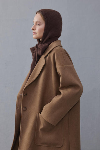 Bağlama Detaylı Soft Balaclava Bere Kahverengi - Fahhar Design