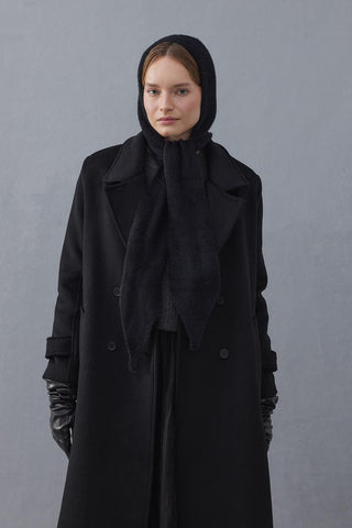 Bağlama Detaylı Soft Balaclava Bere Siyah - Fahhar Design