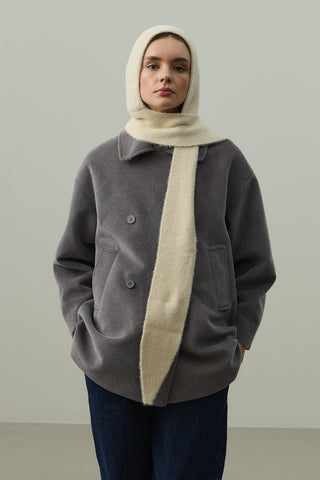 Bağlama Detaylı Soft Balaclava Bere Taş