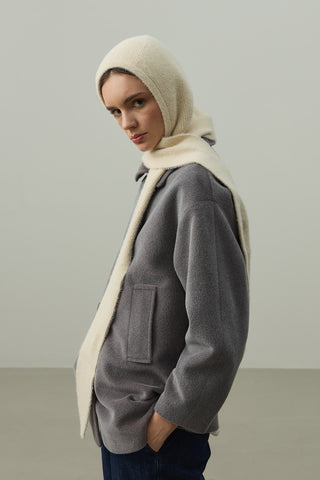 Bağlama Detaylı Soft Balaclava Bere Taş