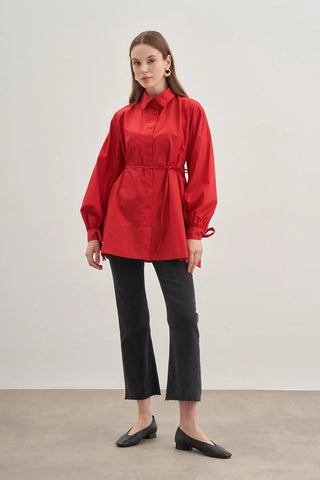 Bağlamalı Gömlek Kırmızı - Fahhar Design