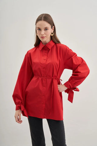 Bağlamalı Gömlek Kırmızı - Fahhar Design