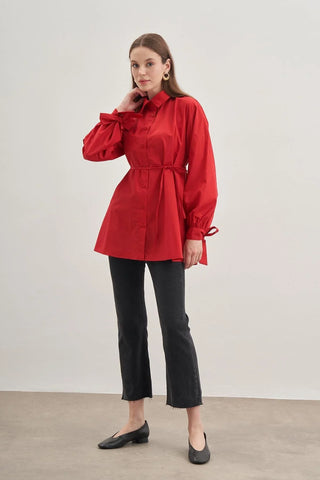 Bağlamalı Gömlek Kırmızı - Fahhar Design