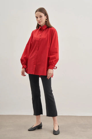 Bağlamalı Gömlek Kırmızı - Fahhar Design