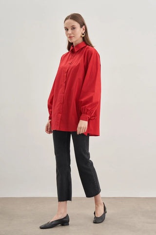 Bağlamalı Gömlek Kırmızı - Fahhar Design