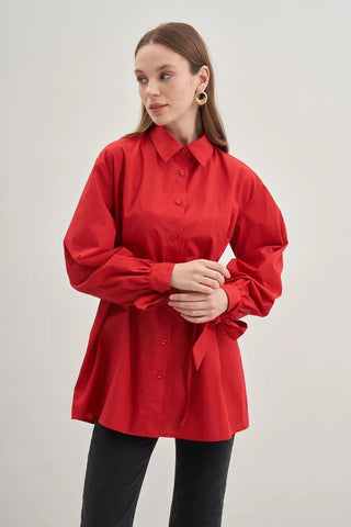 Bağlamalı Gömlek Kırmızı - Fahhar Design