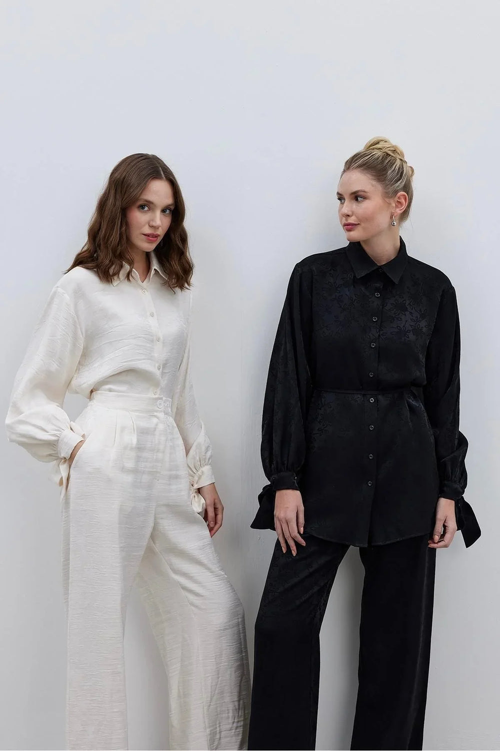 Tied Jacquard Suit Black
