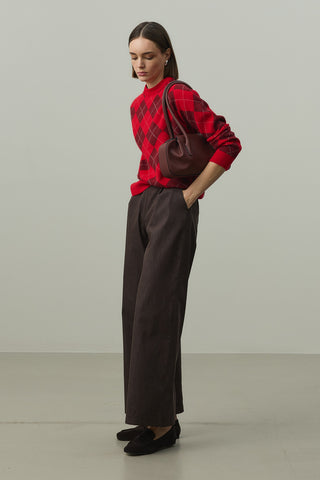 Baklava Desen Kazak Kırmızı