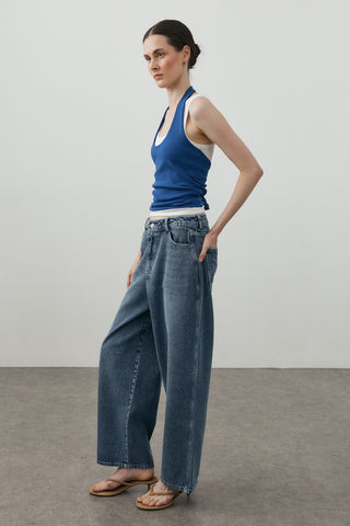 Barrel Denim Pantolon Açık mavi
