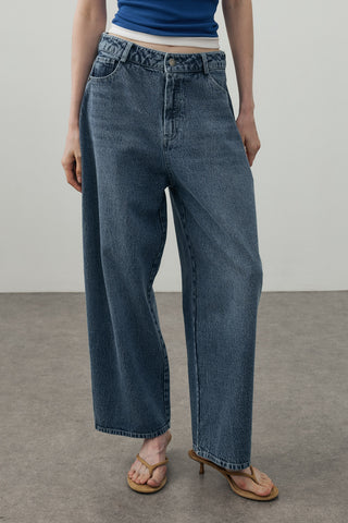 Barrel Denim Pantolon Açık mavi
