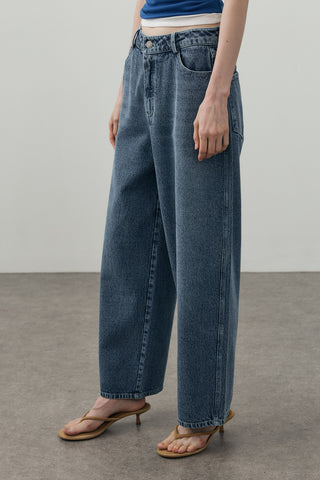 Barrel Denim Pantolon Açık mavi