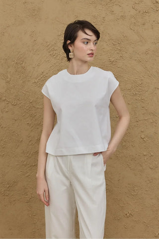 Basic Keten Üst Beyaz - Fahhar Design