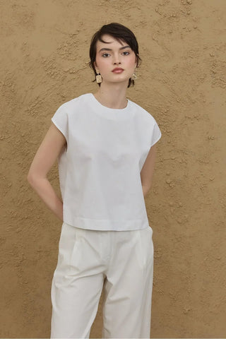 Basic Keten Üst Beyaz - Fahhar Design