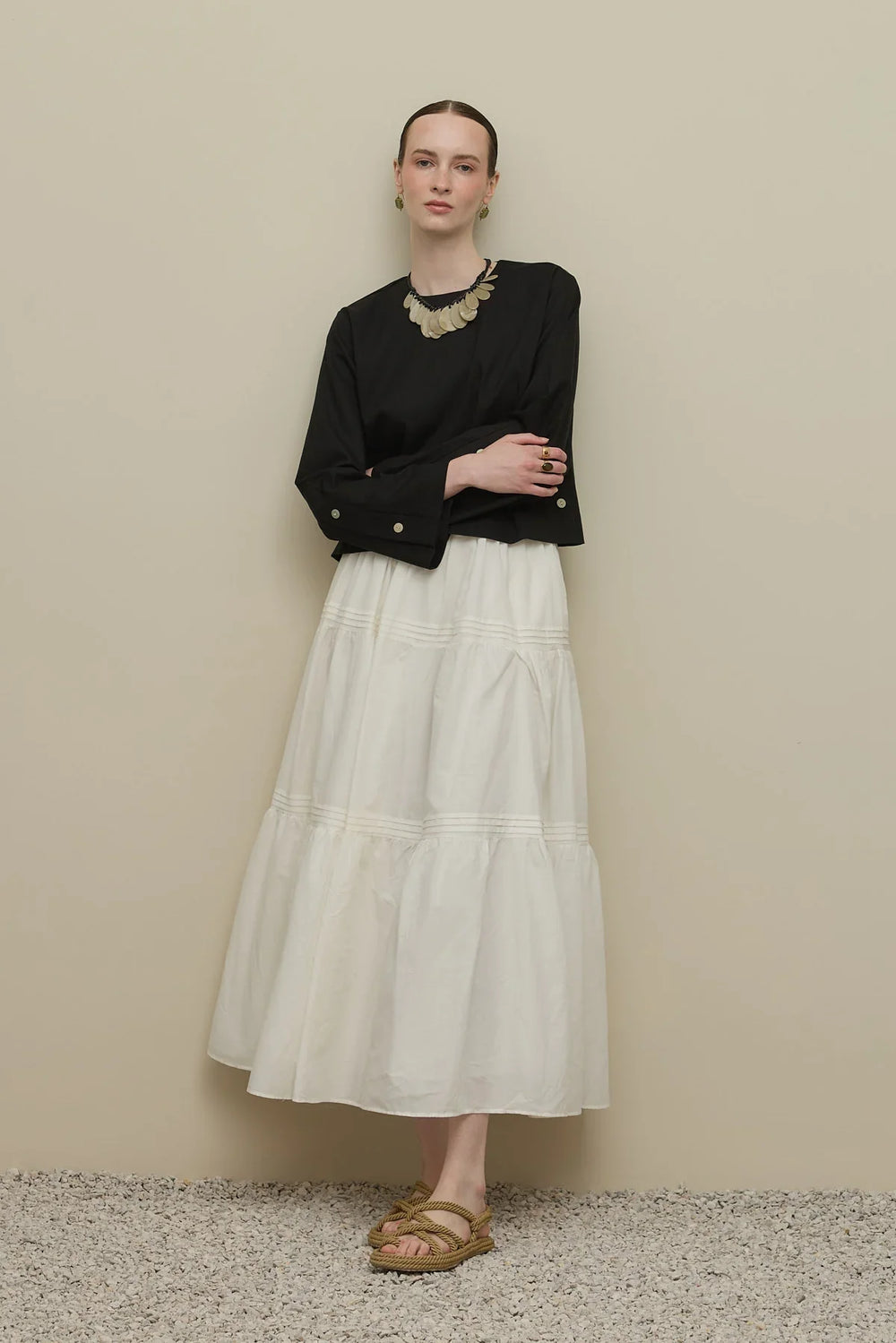 Basic Linen Top Black