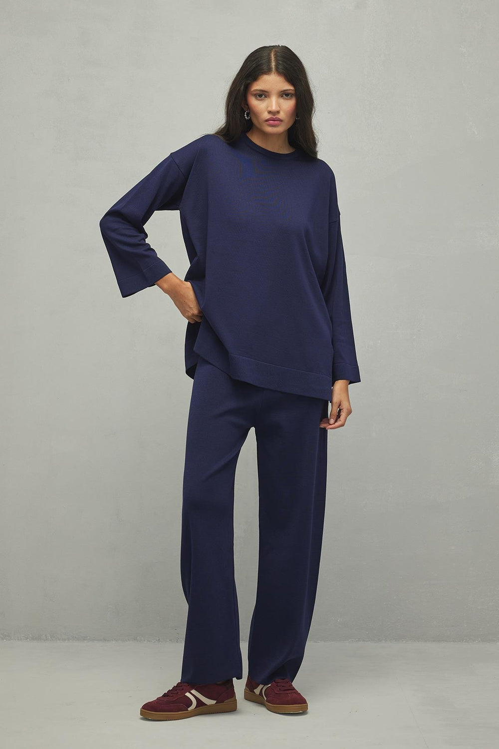 Basic Mercerized Suit Navy Blue