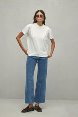 Basic Modal Dokuma Tişört Beyaz