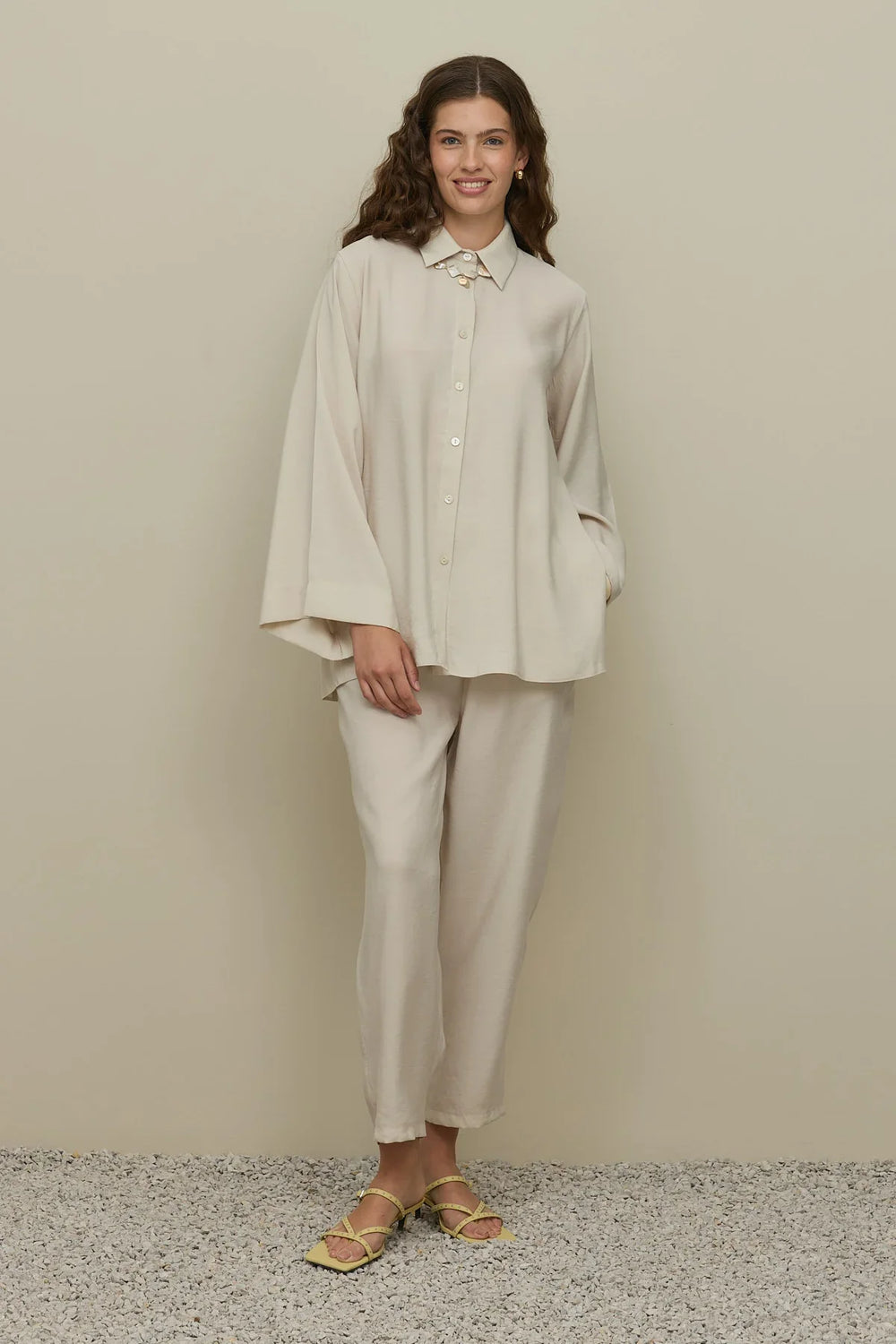 Basic Modal Shirt Set Stone