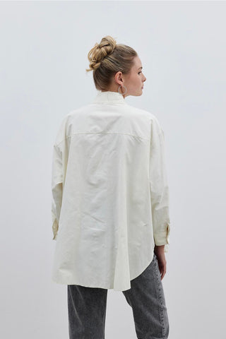 Basic Poplin Gömlek Ekru - Fahhar Design