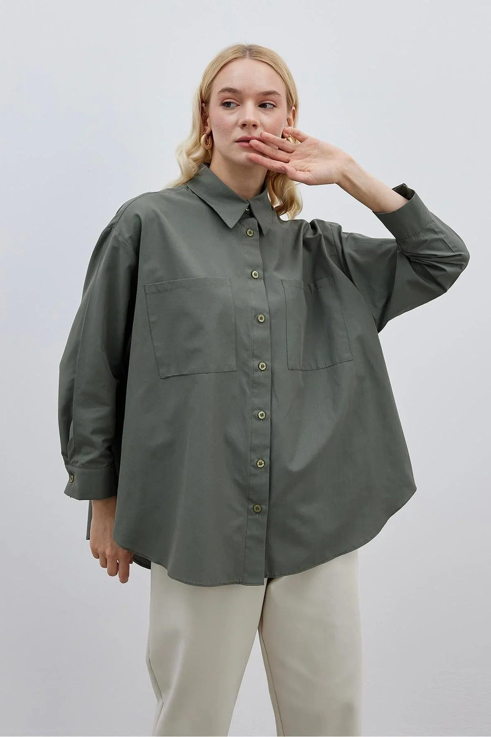 Basic Poplin Shirt Khaki