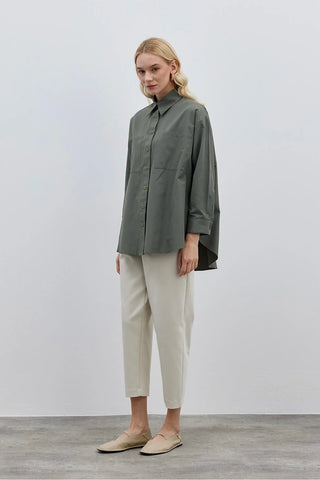 Basic Poplin Gömlek Haki - Fahhar Design