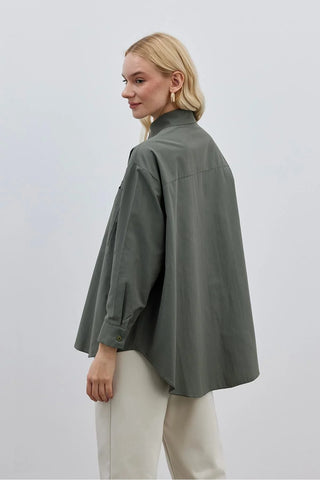Basic Poplin Gömlek Haki - Fahhar Design