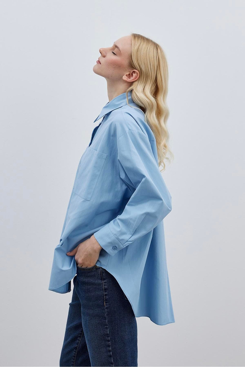 Basic Poplin Shirt Blue