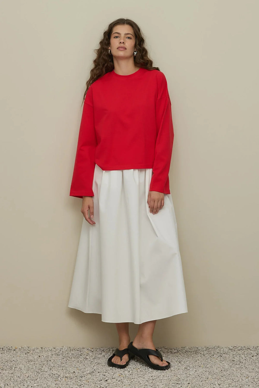Basic Long Sleeve T-Shirt Red