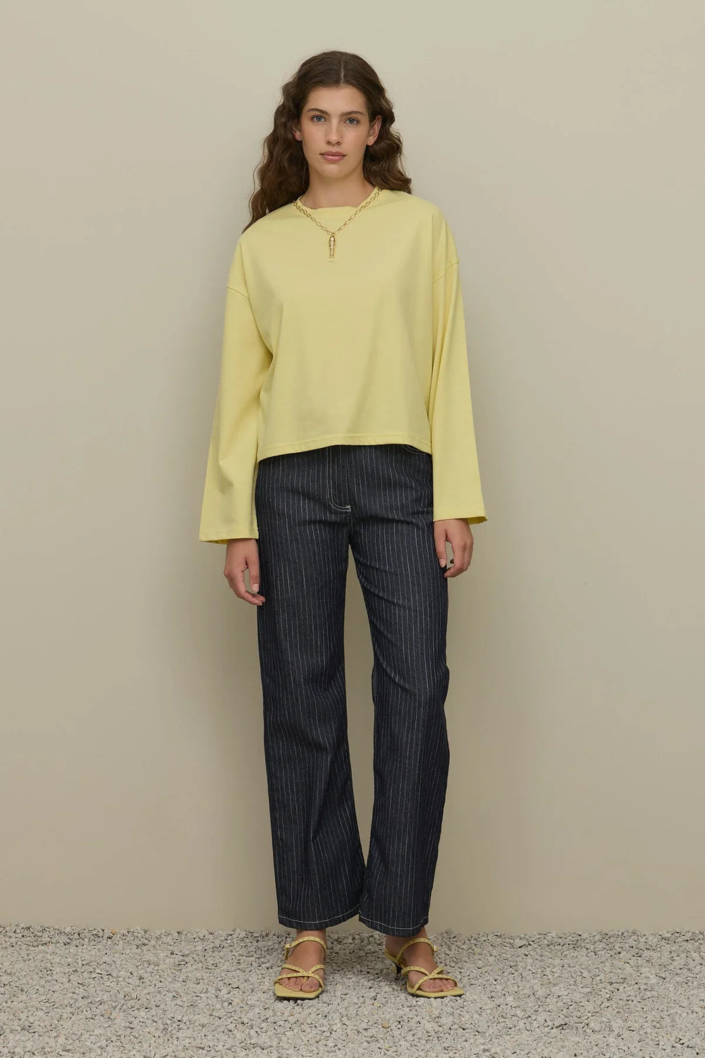 Basic Long Sleeve T-Shirt Yellow