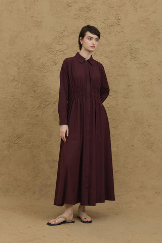 Beli Gipeli Vual Elbise Bordo - Fahhar Design
