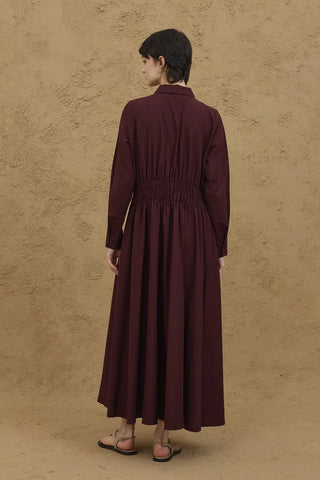 Beli Gipeli Vual Elbise Bordo - Fahhar Design