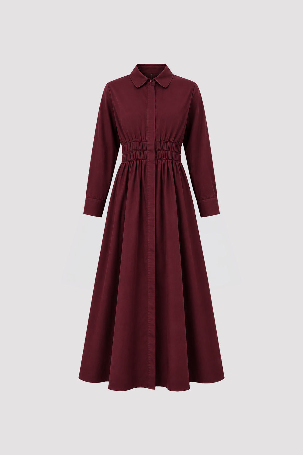 Waist Gipel Voile Dress Burgundy