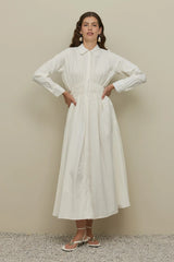 Beli Gipeli Vual Elbise Ekru