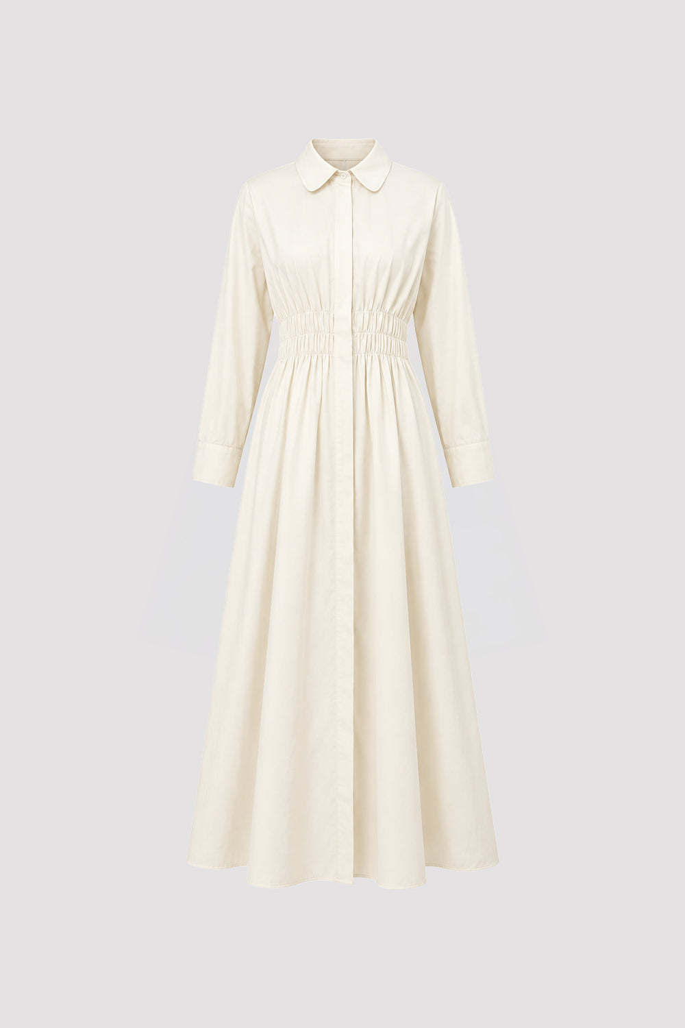 Waist Gipel Voile Dress Ecru
