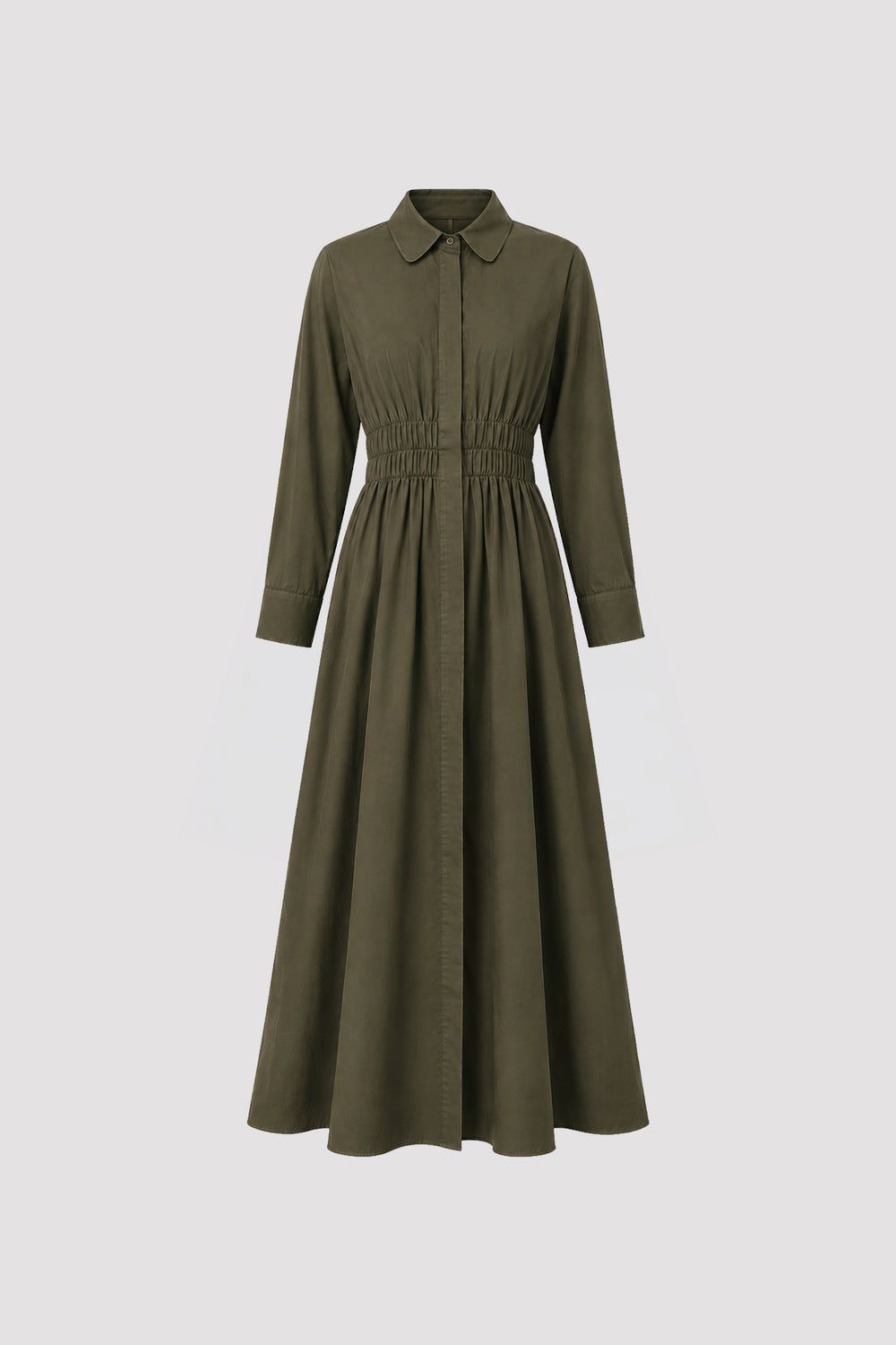 Waist Gipel Voile Dress Khaki