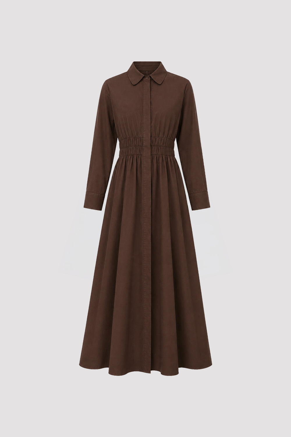Waist Gipel Voile Dress Brown