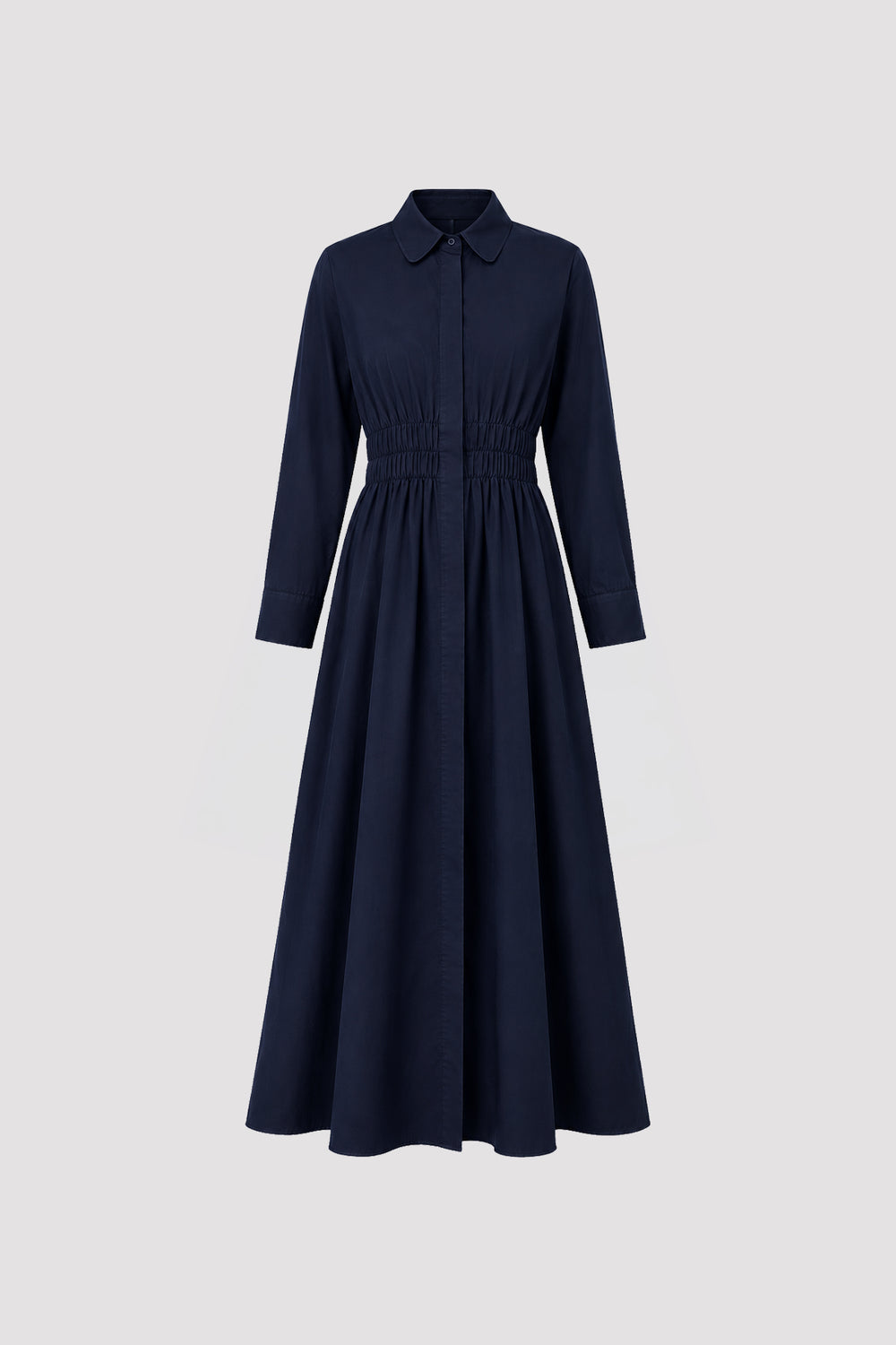 Waist Gipel Voile Dress Navy Blue