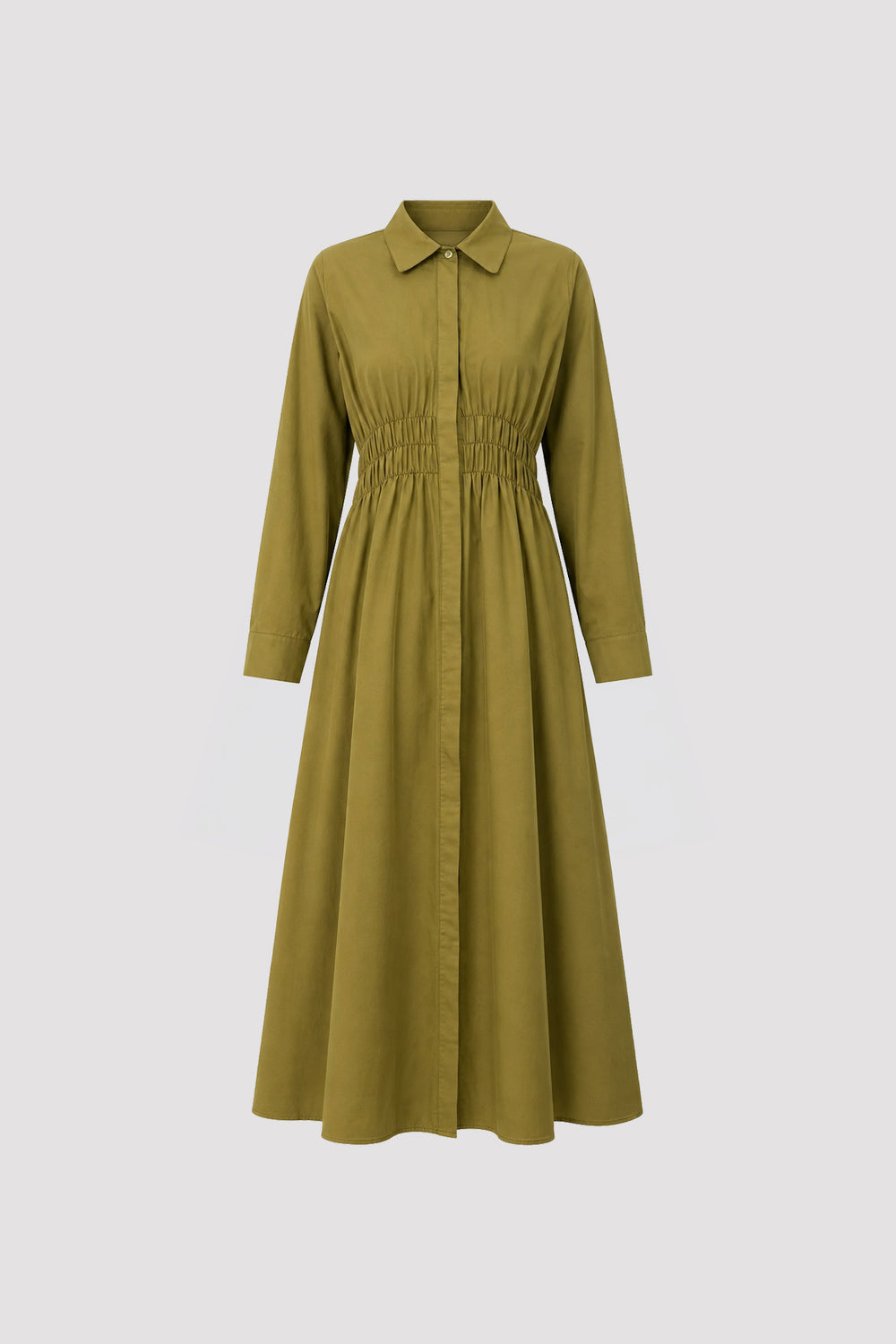 Waist Gipel Voile Dress Oil Green