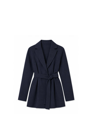 Fitted Waist Jacket Navy Blue