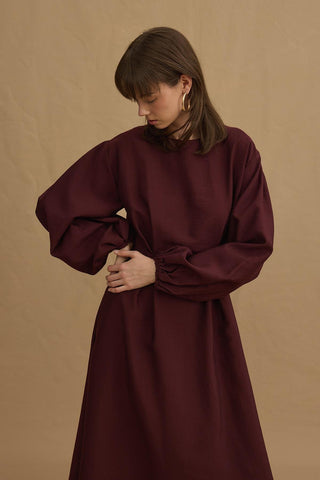 Beli Pensli Elbise Bordo